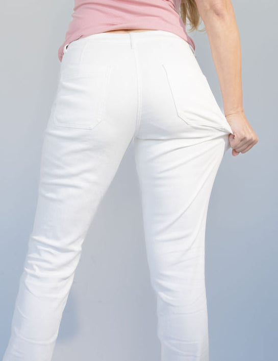 Tall Denim Joggers | White - Final Sale