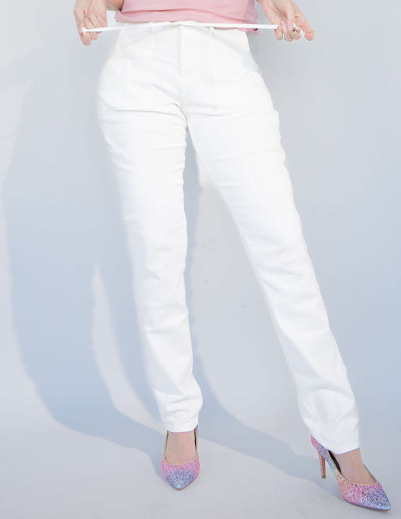 Tall Denim Joggers | White - Final Sale