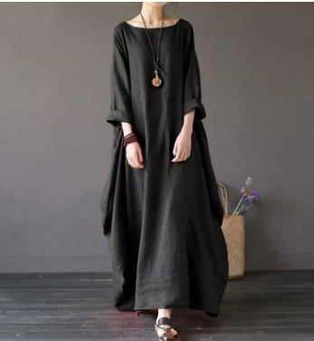 Classic Long Dress in Solid Colors