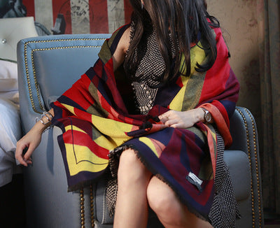 Velvet Plaid Convertible Scarf Shawl