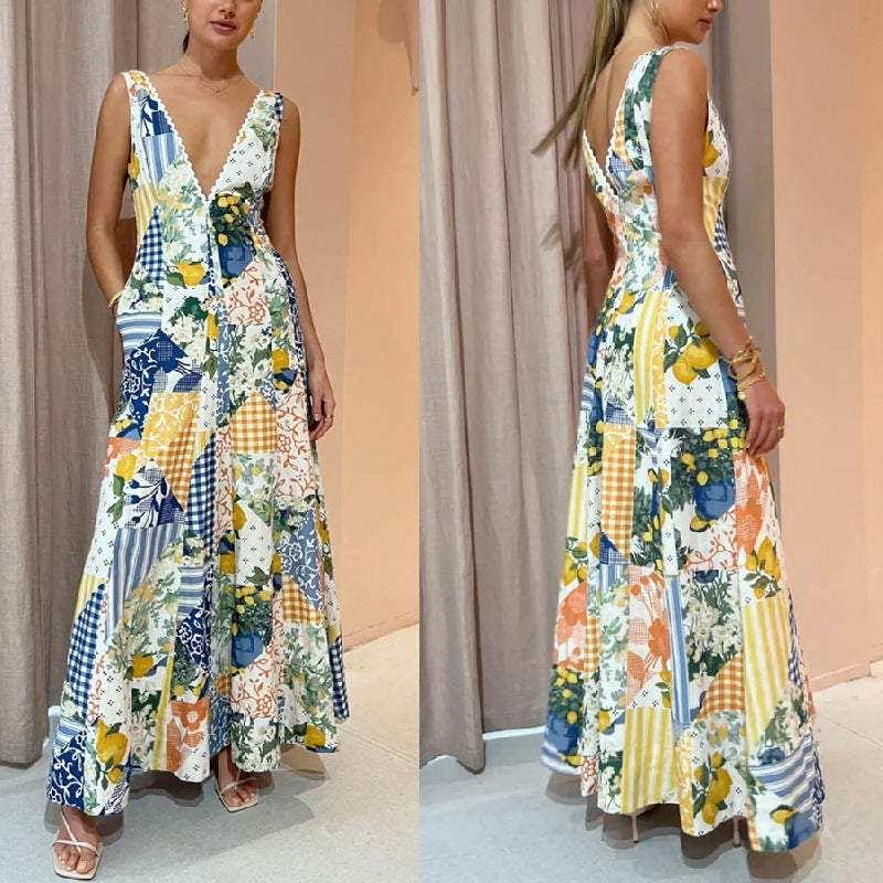 Summer Casual Sleeveless Floral Dress