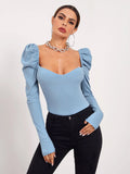 French-Inspired Puff Sleeve Top