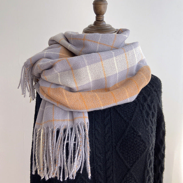 Autumn Chic Plaid Scarf Wrap