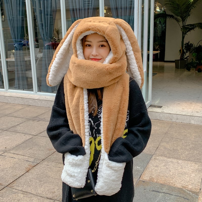 Snuggly Rabbit Ear Hat & Scarf Set