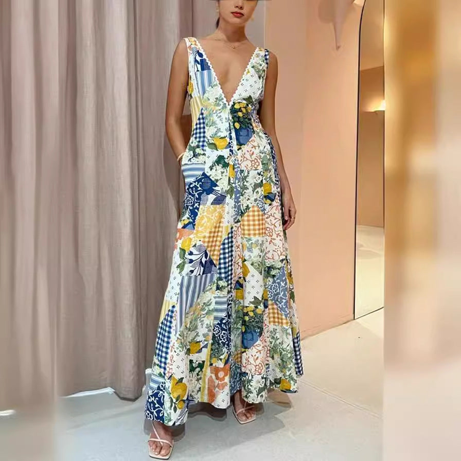 Summer Casual Sleeveless Floral Dress
