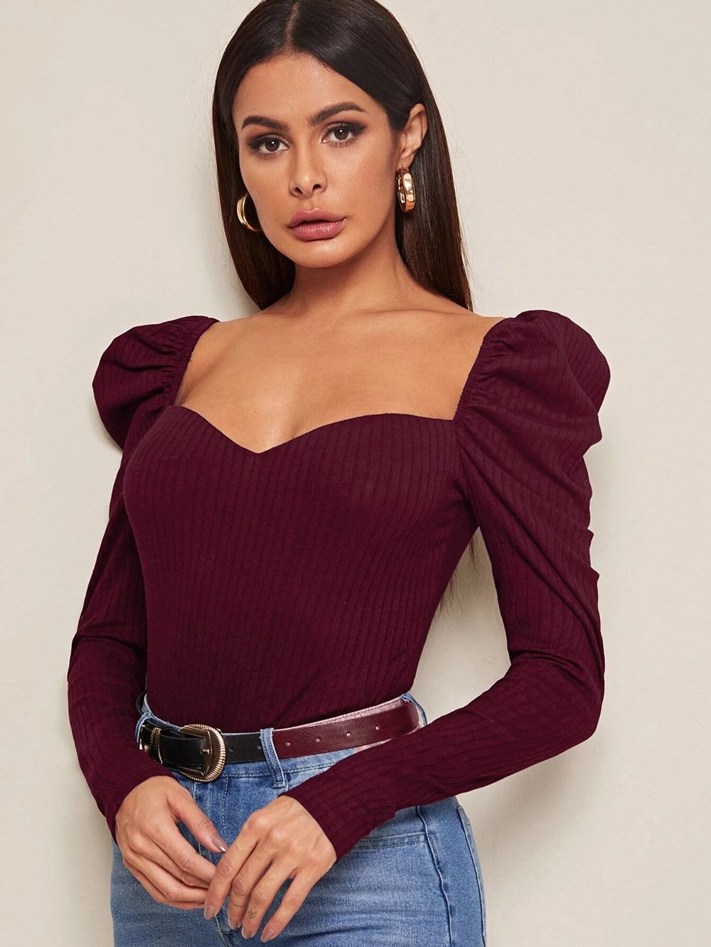 French-Inspired Puff Sleeve Top