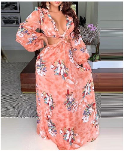 Polka Dot Mid-Waist Chiffon Dress