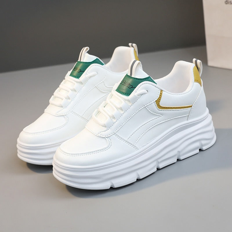 Ladies' Stylish Leather Platform Trainers