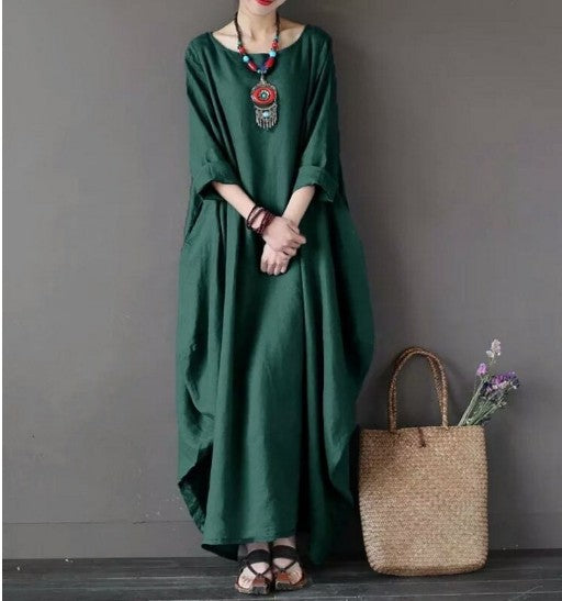 Classic Long Dress in Solid Colors