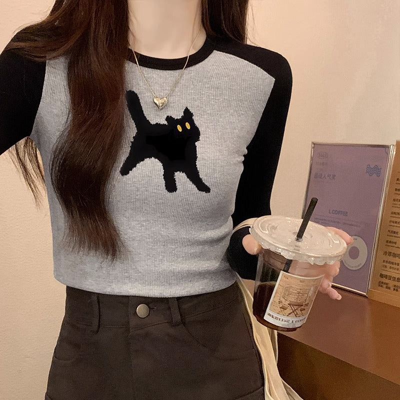 Casual Kitty Long-Sleeve Tee