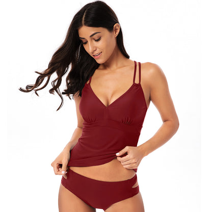 Women's Chic Solid Bikini Set