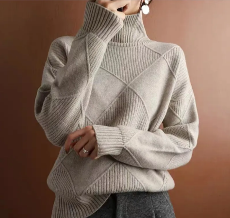Elegant Turtleneck Knit Sweater