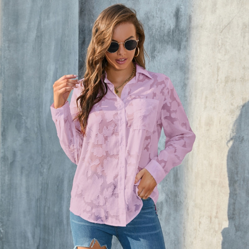 Stylish Casual Chiffon Women's Shirts