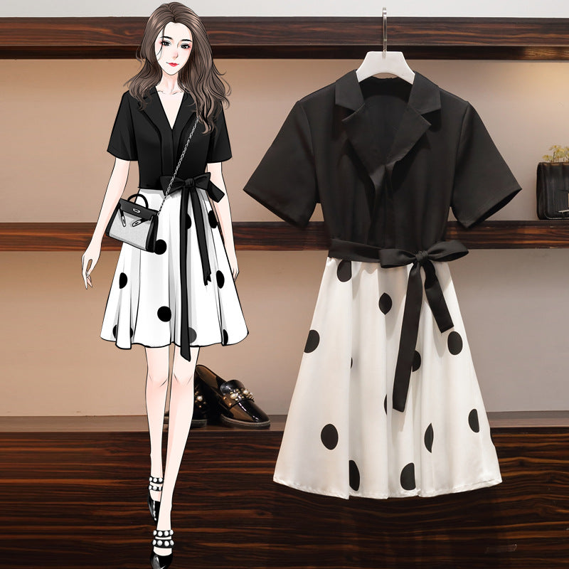 Polka Plus Chiffon Dress
