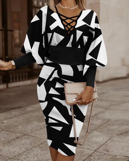 Elegant Contour V-Neck Dress