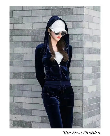 Cozy Velvet Two-Piece Hoodie Set