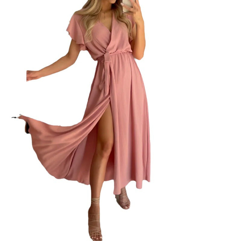 Chic Casual Maxi Dress - Pleated Perfection