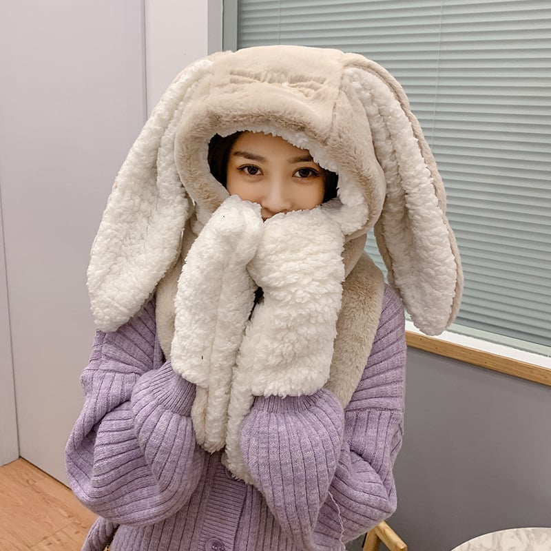 Snuggly Rabbit Ear Hat & Scarf Set