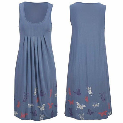 Summer Sleeveless Pleated Dress