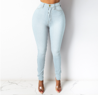 Stylish White High-Waist Slim Fit Jeans