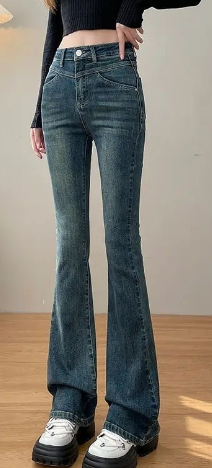 Elegant Cropped Denim Trousers