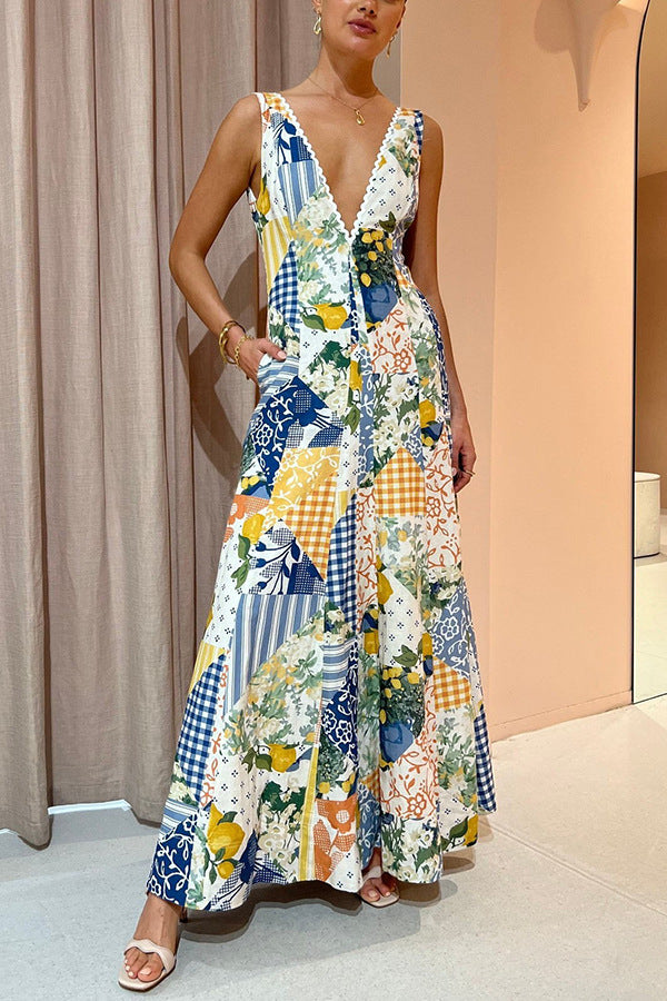 Summer Casual Sleeveless Floral Dress