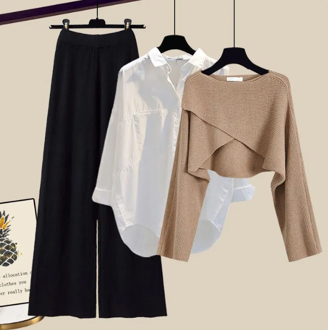 Stylish 3pc Knitted Sweater and Pants Set