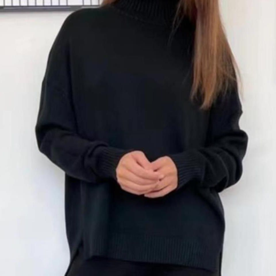 Chic High Neck Knit Set