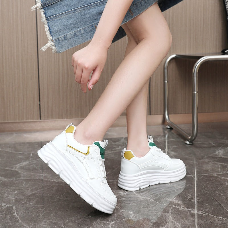 Ladies' Stylish Leather Platform Trainers
