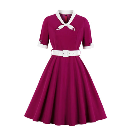 Vintage Inspired V-Neck Swing Dress
