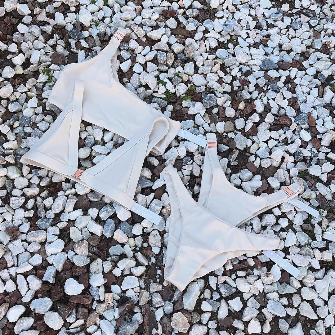Elegant Solid Color Two-Piece Swimsuit
