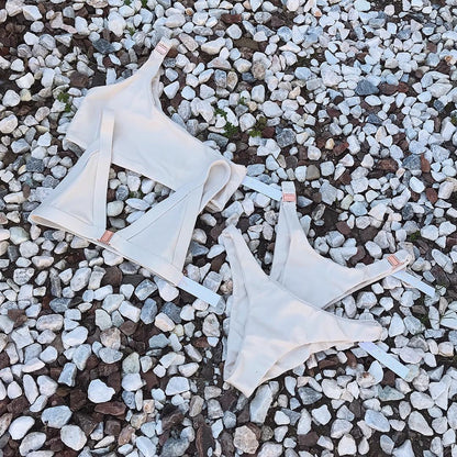Elegant Solid Color Two-Piece Swimsuit