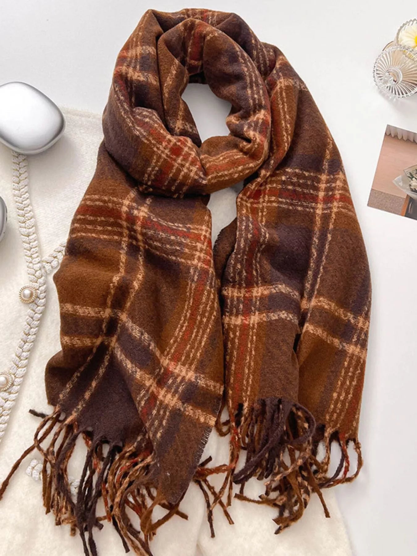 Warm Plaid Winter Scarf