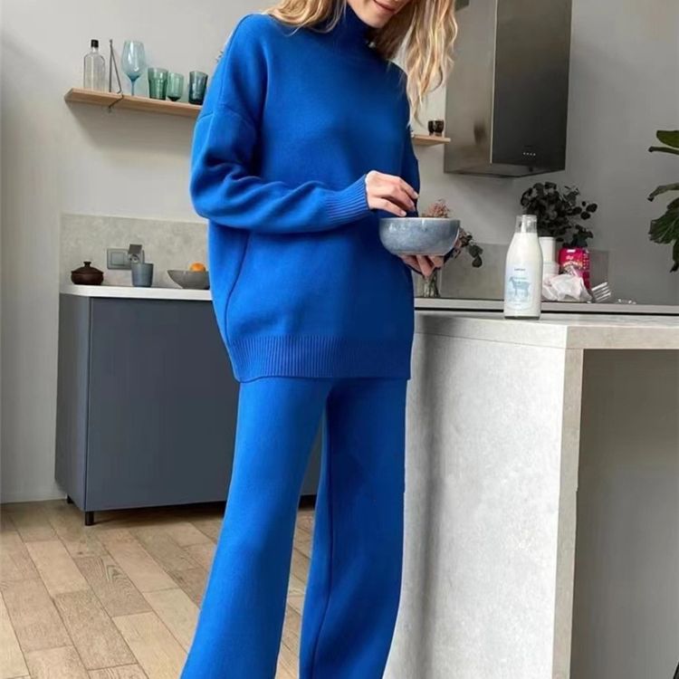 Chic High Neck Knit Set