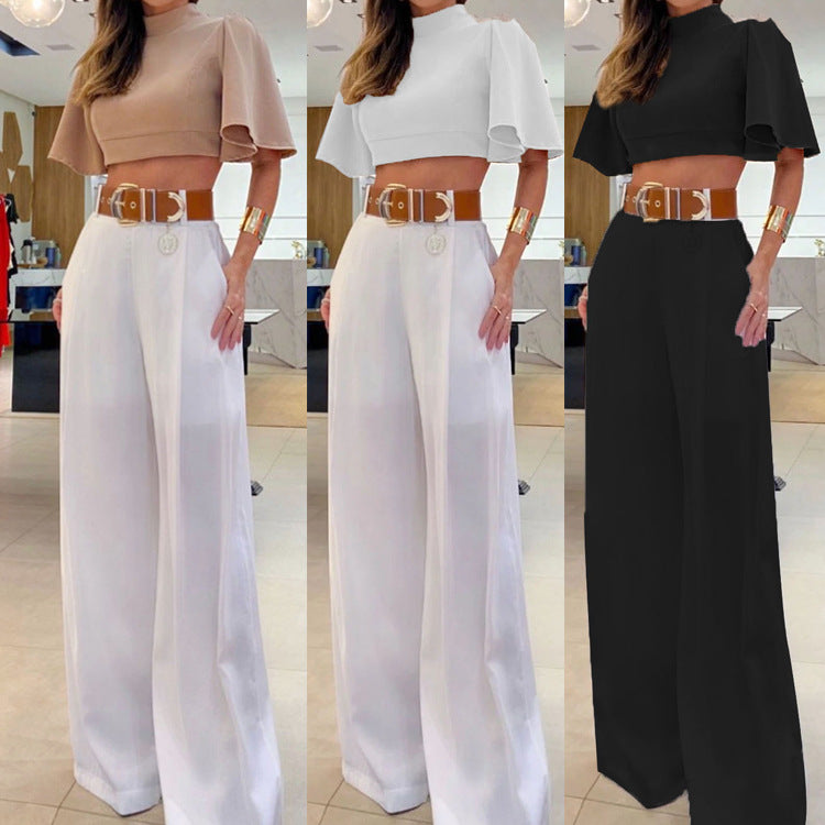 Breezy Cross-Back Top with Wide Leg Pants