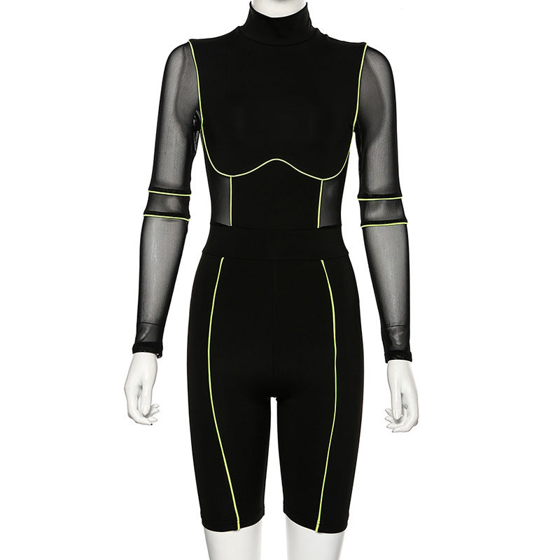 Comfort Fit Mesh Workout Onesie