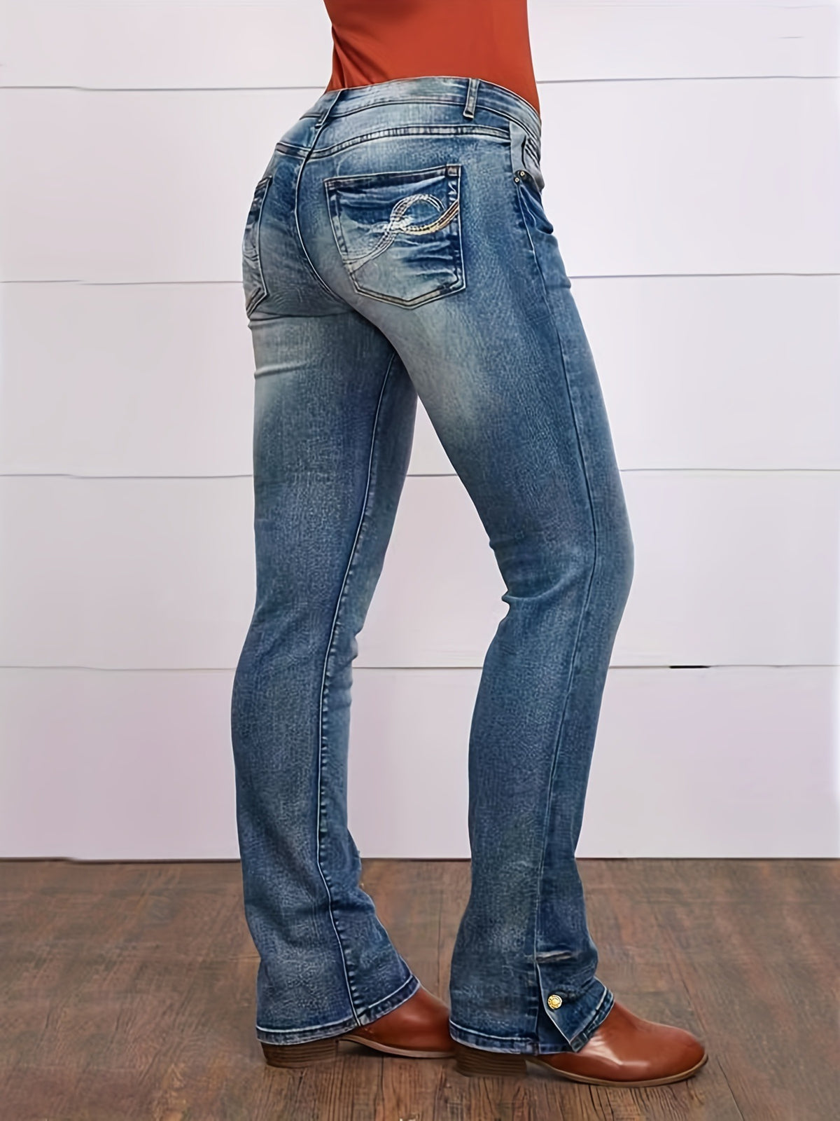 Ladies' Elegant Embroidered Denim