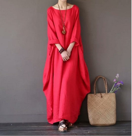 Classic Long Dress in Solid Colors