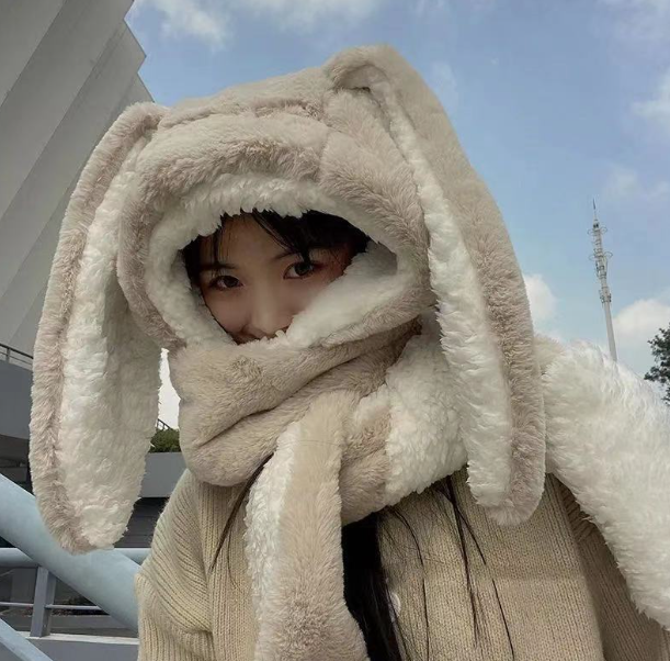 Snuggly Rabbit Ear Hat & Scarf Set