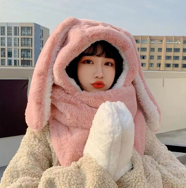 Snuggly Rabbit Ear Hat & Scarf Set