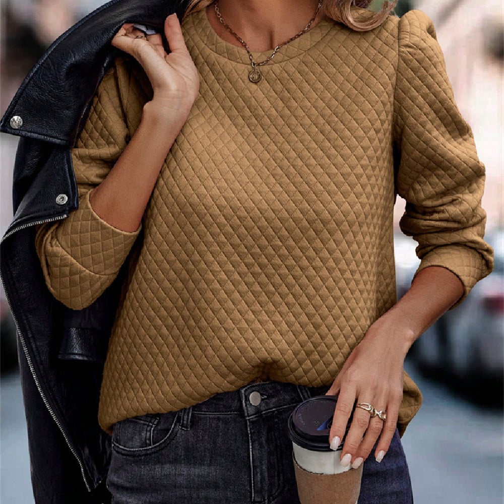 Casual Chic Bubble Sleeve Blouse