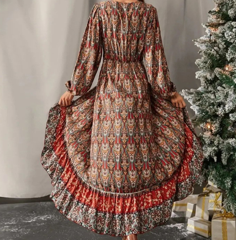 Fashionista V-neck Long Sleeve Dress