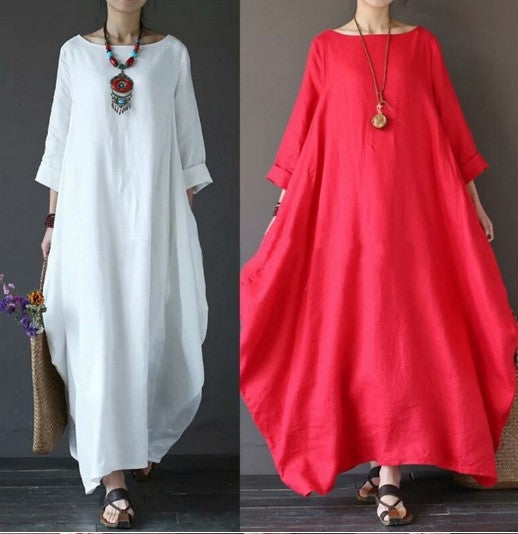 Classic Long Dress in Solid Colors