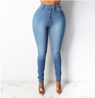 Stylish White High-Waist Slim Fit Jeans